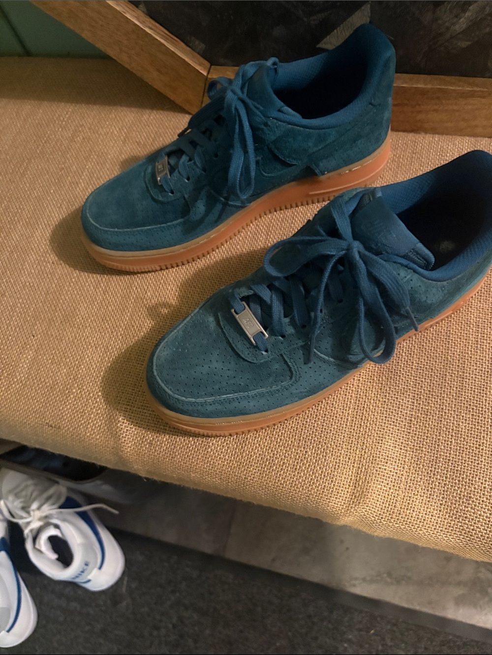 Nike Teal Suede Sneakers with Gum Sole - Picture 3 of 6